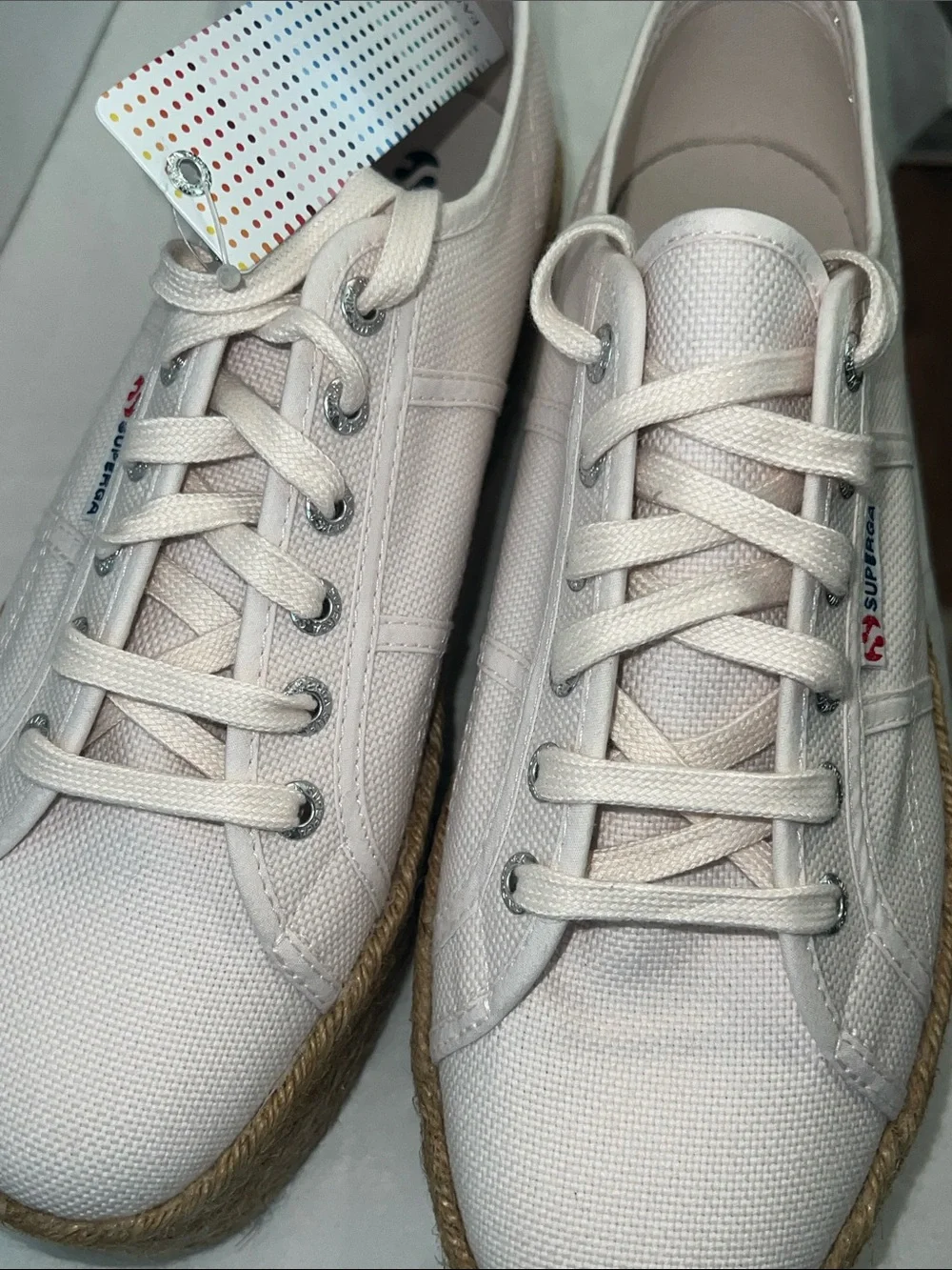 NWT Superga 2790 Rope Platform Espadrille Sneakers Light Pink Size 10